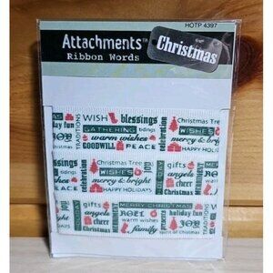 Attachment Ribbon Words Christmas 1 Inch Wide 3 feet Long Scrapebooks Card